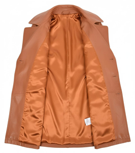 Solid Trader Top Quality Soft Real <b>Sheepskin</b> Luxury Feel Distinctive Fashion Outerwear Womens Long Leather <b>Jacket</b> - Product Image 5
