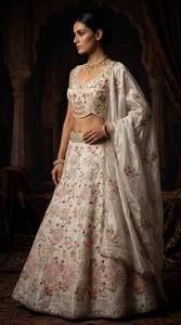 Divyam Creation Elegant for Embroidered <b>Lehenga</b> Choli Set Floor-Length Traditional Wedding Wear <b>Women</b> India Pakistan Silk - Product Image 2