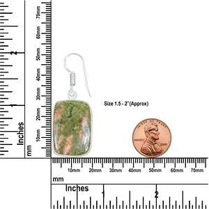 Boucles d'oreilles breloques en Unakite, minimalistes, plaquées argent, bijoux faits main en gros, vente chaude, pierre naturelle, cadeau de fête, meilleur prix - Product Image 3