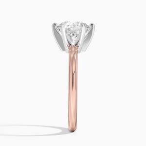 Bague de fiançailles solitaire en moissanite ronde en or rose de luxe, élégante et classique, bijoux fins - Product Image 6