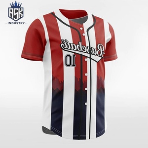 Maillot de baseball à impression numérique, manches courtes, respirant, en polyester, coupe classique, anti-UV, séchage rapide, pour adulte - Product Image 3