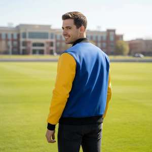 Chaqueta Bomber de Invierno Personalizada para Hombre, Diseño Varsity a la Moda con Material de Lana, Secado Rápido y Transpirable, Estilo Letterman - Product Image 4