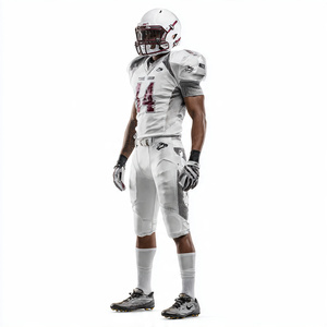 American Youth Football Uniform 100% Polyester V Neck Jersey Tops American Football <b>Pants</b> Set Custom Football Uniforms - Product Image 5