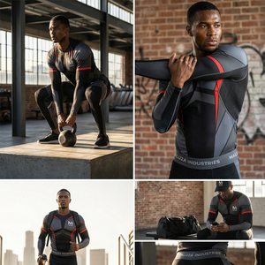 Conjunto Deportivo de Compresión para Hombre, para Gimnasio, Running, Fitness, Entrenamiento, Ropa Deportiva, MALUZA INDUSTRIES, EE. UU., Europa - Product Image 6