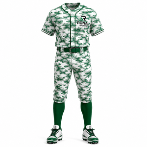 Maillots de baseball personnalisés à manches courtes avec logo par sublimation, style hip-hop, uniformes complets pour hommes, tailles plus - Product Image 1