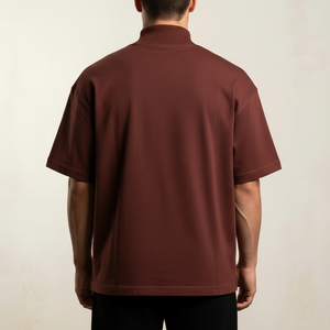 เสื้อยืดคอกลมโอเวอร์ไซส์ผ้าฝ้ายหนานุ่มสำหรับผู้ชาย สไตล์สตรีทแวร์ รับผลิตเสื้อยืดแบบไม่มีลาย แบรนด์ส่วนตัว - Product Image 2