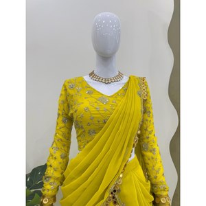ชุดแต่งกาย lehenga Saree จากดีไซเนอร์สำหรับงานปาร์ตี้หรือการแสดง - Product Image 3