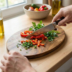 shape chopping Board, solid Acacia Wood Serving tray, 100% Natural wood Chopping board Eco-friendly <b>kitchenware</b> - Product Image 5