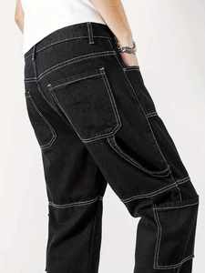Pantalones Cargo Negros para Hombre GENERSA SPORTS, Cintura Alta, Elásticos, Impermeables, con Múltiples Bolsillos, Estilo Workwear, Material Spandex/Algodón - Product Image 4