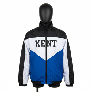 Chaqueta Cortavientos Impermeable y Resistente al Viento con Bloques de Color Impresos a la Moda, Paneles en Contraste, Ligera, 100% Poliéster, Unisex - Product Image 2