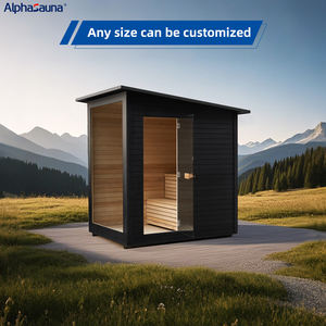 Sauna extérieur moderne et élégant en bois massif avec poêle Harvia 6 kW et <span class=keywords><strong>piscine</strong></span> froide personnalisable - Product Image 6