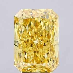 Diamant de laboratoire CVD certifié, pierre précieuse en vrac, élégant bijou de luxe, scintillant, taille coussin, jaune vif - Product Image 1