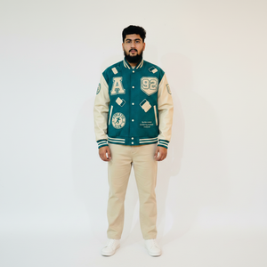 Chenille Letter Embroidery Patches Custom Logo College Leather Sleeve Wool Varsity Bomber Baseball Letterman <b>Jacket</b> Man - Product Image 4