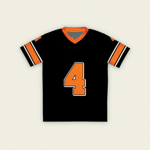 T-shirts de football streetwear personnalisés, impression par sublimation, logo de marque, coupe ample, maillot de football américain vintage en mesh - Product Image 4