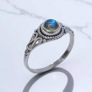 Bagues en argent sterling 925 avec améthyste et labradorite, prix de gros, bijoux fins en argent - Product Image 2