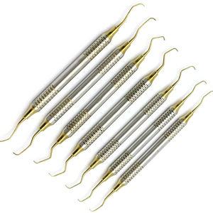 Kit de détartreur parodontal chirurgical Grip, 7 pièces, manuel, en acier inoxydable, avec manche creux, instruments dentaires colorés, Classe I, usage hospitalier - Product Image 6