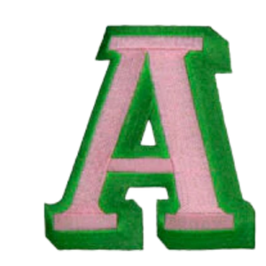 AKA Alpha Kappa Alpha - Juego de parches de letras individuales rosa y verde, bordados en chenilla, termoadhesivos o para coser, para ropa y bolsos - Product Image 2