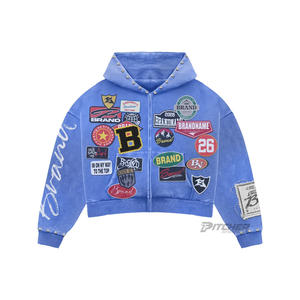 Ensemble sweat à capuche et survêtement d'hiver personnalisé en coton épais, coupe ample, avec broderie et impression numérique, style streetwear pour homme - Product Image 3