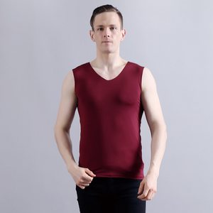 เสื้อกล้ามกีฬาผู้ชายสีพื้นสไตล์วินเทจขายส่ง ผ้าถัก 95% โพลีเอสเตอร์ 5% สแปนเด็กซ์ แห้งเร็ว ระบายอากาศได้ดี ทรงเข้ารูป - Product Image 3