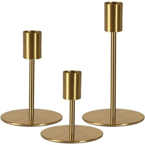 Highest Quality Modern <b>Brass</b> Candle Stand Set with Curved Base for Home Decoration - Product Image 3