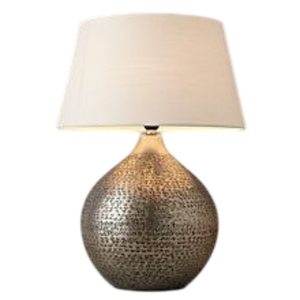 Lámparas de mesa de vidrio martillado de diseño vintage con pantalla de lino blanco para decoración de la sala de estar del hogar, lámparas de mesa al precio más bajo. - Product Image 6