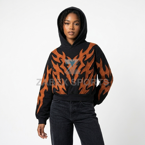 Sweat à capuche personnalisé patchwork effet vieilli délavé à l'acide streetwear en coton épais premium brodé double capuche décontracté - Product Image 5
