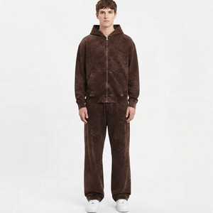 Conjunto de Sudadera y Pantalones Deportivos Personalizados, 100% Algodón, Felpa Francesa, Trajes Deportivos Casuales, Conjuntos de Sudadera con Capucha y Pantalones Deportivos - Product Image 1