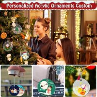 Disques en acrylique de 4 pouces avec trou, ornements vierges pour vinyle, décoration de Noël, gravure, peinture et artisanat DIY