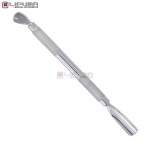 Custom Large Size Double Sided Ergonomic Cuticle Pusher Safe Comfortable <b>Blackhead</b> Acne <b>Extractor</b> Callus Long Plastic Handle - Product Image 3