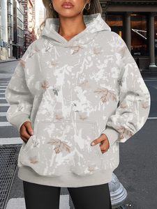 Sweat-shirt à capuche oversize pour femme, en polaire uni, coupe décontractée, couleur unie, manches longues, pour l'automne - Product Image 1