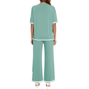 Conjunto de 2 Piezas para Mujer, Mezcla de Algodón, Corte Holgado, Estilo Casual, Venta al Por Mayor, Proveedor de Fábrica - Product Image 3