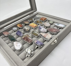 Wholesale Brass <b>Ring</b> Natural Gemstone Assorted <b>Ring</b> Handmade Bulk Lot <b>Rings</b> For Women - Product Image 3