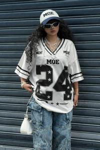 Vêtements de course tendance et personnalisés MOE No. 24 T-shirts imprimés avec logo personnalisé, uniformes de sport, sweat-shirts, maillots de football américain - Product Image 4