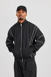 New Design Custom Nylon Piping Windbreaker Men's <b>Jacket</b> Breathable Lightweight Water Resistant Fabric Softshell <b>Jacket</b> For Men - Product Image 3
