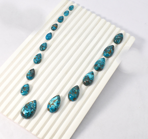 Cabochon en chrysocolle rare en forme de goutte, qualité supérieure, 100% chrysocolle naturelle, pierre précieuse non montée pour la création de pendentifs - Product Image 6