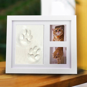 Bingkai Foto Kenangan Jejak Kaki Hewan Peliharaan, Kit Cetakan Tanah Liat untuk Anjing dan Kucing, Bingkai Foto Kenangan Hewan Peliharaan dari Papan Komposit - Product Image 4