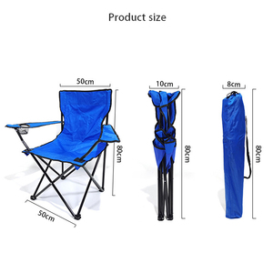 Chaise pliante de luxe en tissu noir avec sac à dos intégré pour la plage - Product Image 5