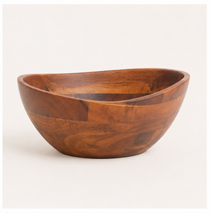 Hand-Carved Acacia Wood Salad Serving <b>Bowl</b> <b>Large</b> Eco-Friendly Natural Hardwood Fruit <b>Bowl</b> for Modern Kitchen & Table Decor - Product Image 2
