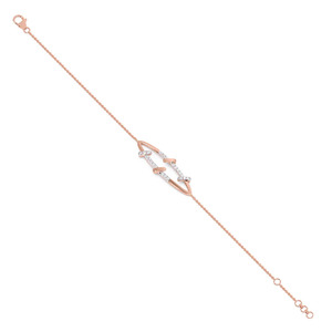 Interwoven Triangular Motif Diamond Link <b>Bangle</b> <b>Bracelet</b> - Product Image 2