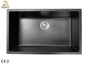 El MEJOR Fregadero de Cocina Moderno de Cuarzo de un Solo Tazón, Fabricado en Vietnam, de 10 mm de Grosor, Superficie Cepillada, de Cuarzo y Resina, con Grifo de un Solo Orificio - Product Image 2