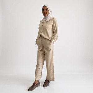 <span class=keywords><strong>Cardigan</strong></span> in Cashmere <span class=keywords><strong>Beige</strong></span> Lavorato a Maglia per <span class=keywords><strong>Donna</strong></span>, Manica Lunga, Collo Tondo, con Bottoni, per l'Autunno - Product Image 6