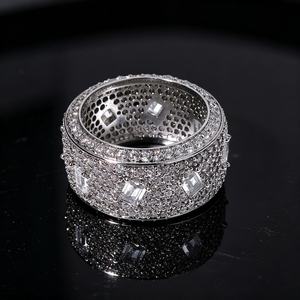 Anillo de banda de plata de ley 925 con moissanita VVS y diamantes baguette, estilo hip hop, lujo, unisex, joyería fina. - Product Image 4
