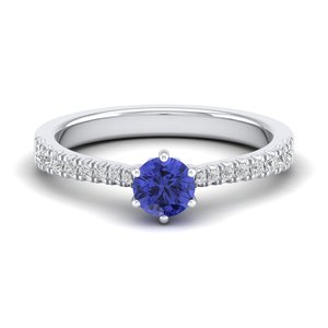 Anillos de Compromiso de Oro Rosa de 14K con Diamantes de Diseño Clásico REYES, Joyería Fina de Boda con Piedras Preciosas de Tanzanita de Alta Calidad - Product Image 5