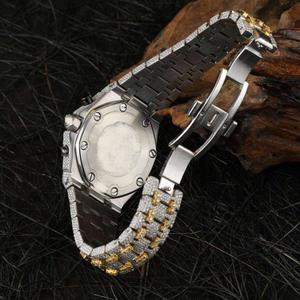 Reloj Analógico Hip Hop con Diamantes Moissanite, Hecho de Acero Inoxidable, de Estilo Casual a Formal, Diseñado para la Vida Diaria de los Hombres - Product Image 4