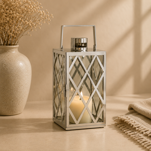 High Quality Custom Geometric Rectangle <b>Brass</b> and Glass <b>Lantern</b> with Gold Finish for Wedding and Christmas Party Decorations - Product Image 5