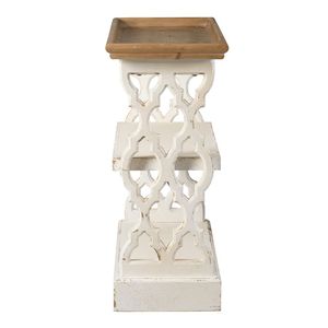 Consolle in Stile Country Francese con Ripiano in Legno Naturale e Finitura Bianca Anticata 35.5" X 14" X 32" - Product Image 6