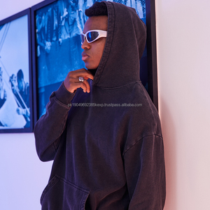 Sudadera con capucha de hombre de peso pesado de streetwear en blanco ropa personalizada logotipo sudaderas con capucha de hombre de gran tamaño - Product Image 2