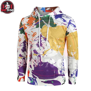 Sweat à capuche décontracté et tendance à manches longues, imprimé par sublimation, motif abstrait multicolore, haute qualité, 100 % polyester, avec poche, collection automne - Product Image 2