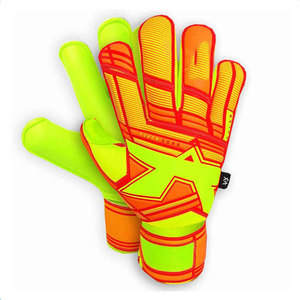 Gants de gardien de but de football Econex Sports, doigts entièrement couverts, bleu orange, cuir PU, silicone antidérapant, respirant, fermeture à boucle et crochets - Product Image 6