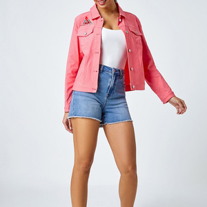 OEM Women's <b>Denim</b> Jackets Women Casual Jean Fall Jacket <b>Denim</b> Button Up <b>Coat</b> Slim Fit Jackets - Product Image 2